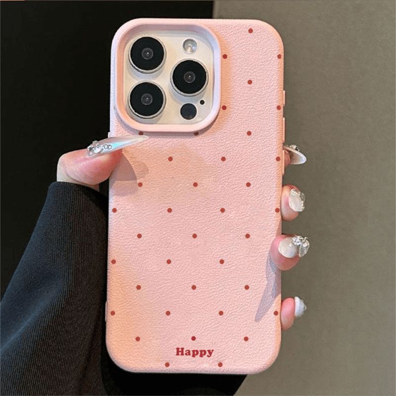 Simple Polka Dot Design Suitable for Apple 17Promax Phone Case Iphone16 Niche 15 Cute 14 Soft Case 13 Anti-Fall
