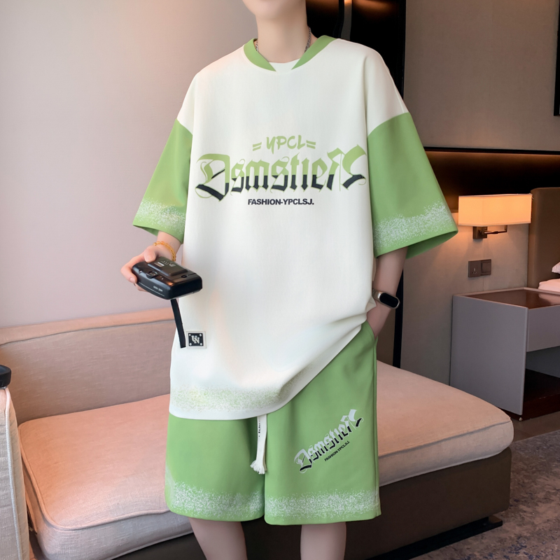 Tz6612 white and green (short sleeves + shorts) quality upgrade