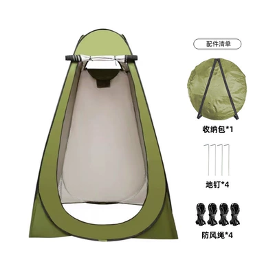 Factory Wholesale of Large Quantities of Ready-Made Outdoor Changing Tents, Toilet Tents, Household Mobile Shower Tents, Bathing and Changing Tents (Avtomobil dam çadırları) - army-green-silver-coated-fabric-length-width-12m-and-height-19m-2-window-models-weight-2kg