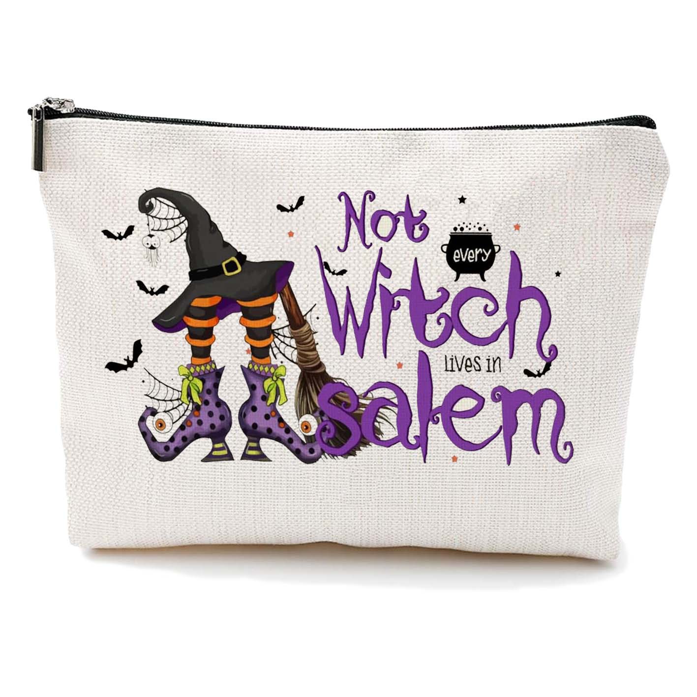 Transfronterizos Amazon Halloween maquillaje letras Halloween brujas maquillaje bolsa bolsa de almacenamiento lino fábrica directa