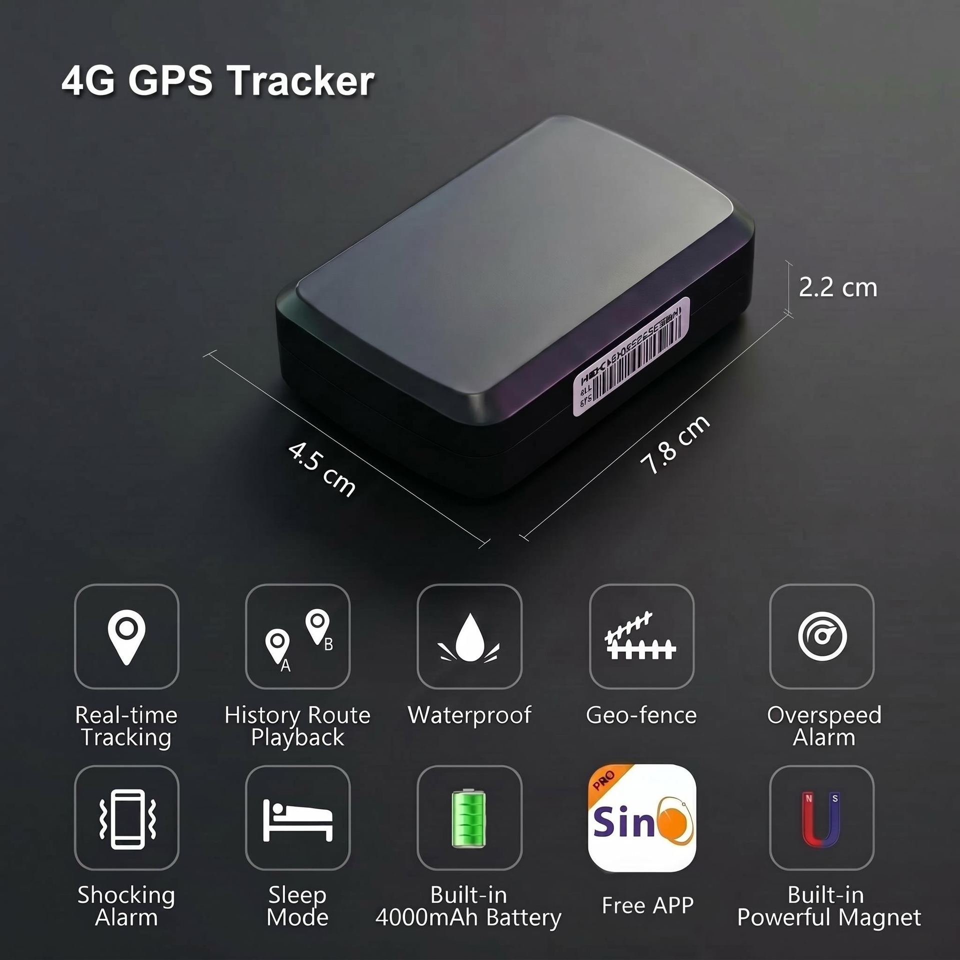 4G Lte Wireless GPS Tracker4000mAh Magnet Tracking for car image 3