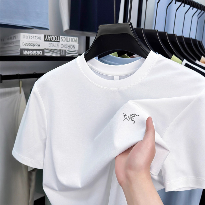 2026 Summer New Outlet Discount Bird Brand Embroidered Bird Brand Short Sleeve Round Neck Men's T-Shirt Breathable Brand Clothing