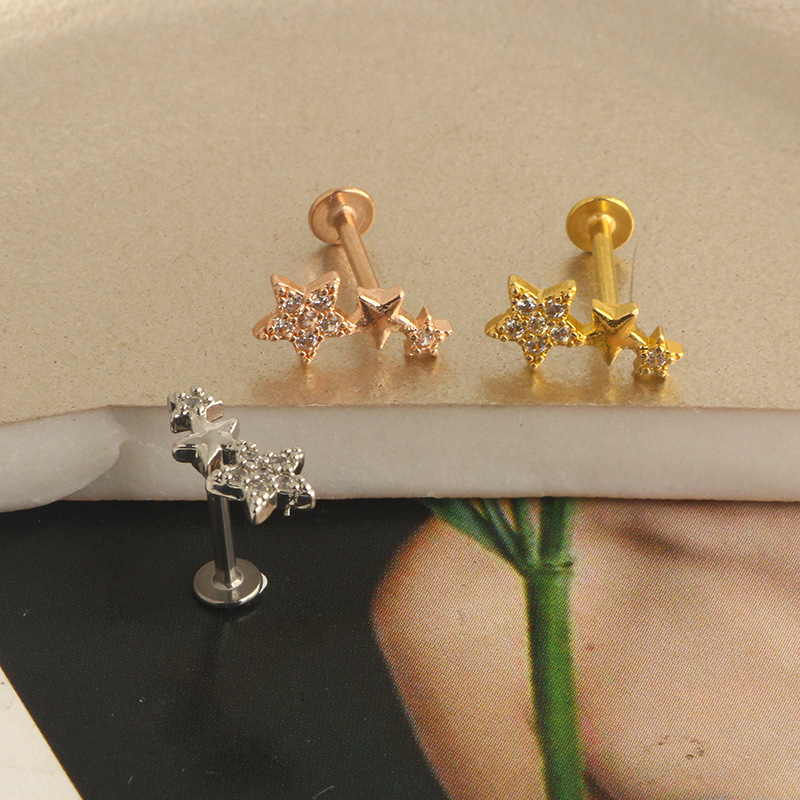Pointed titanium steel lip stud product view