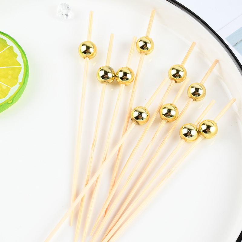 Mayorista creativo desechable stick de fruta de color sólido stick de perlas de pastel de bocadillos horquilla de sándwich stick de fruta