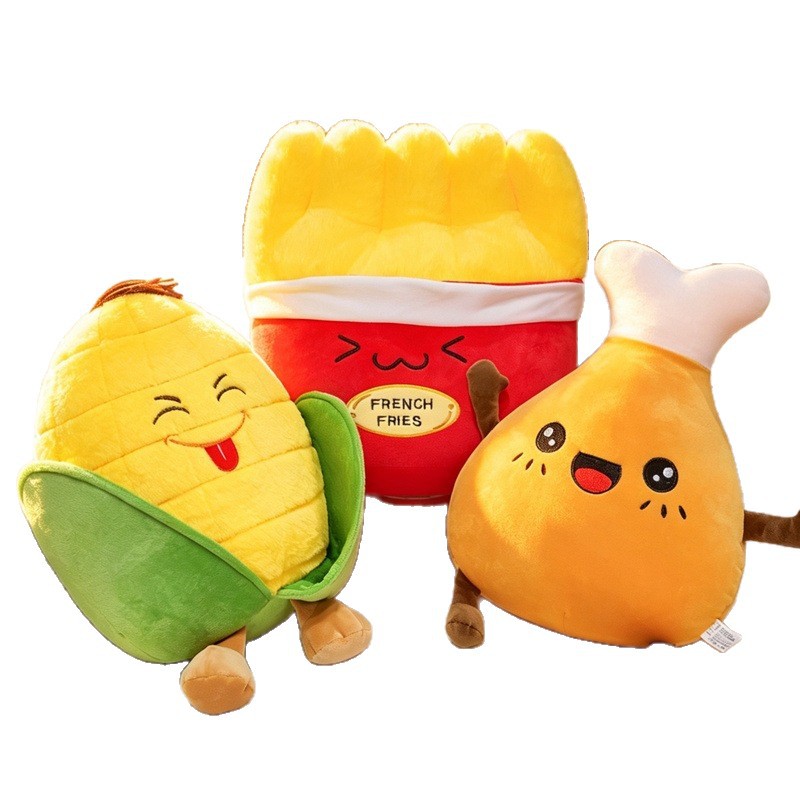 Cojín de Peluche con Forma de Comida de Franela para Cama