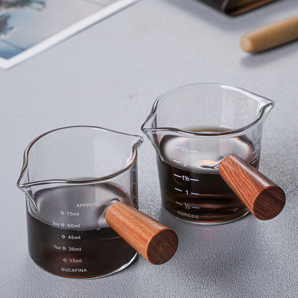 Wooden handle small milk cup coffee milk cup Italian glass coffee…