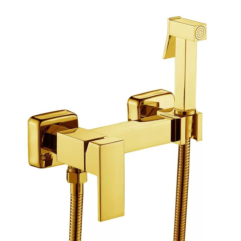 Bidé de cobre oculto para montaje en pared con pistola pulverizadora de alta presión, grifo de inodoro preinstalado para agua fría y caliente, transfronterizo