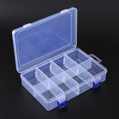 Detachable double-button large 8-compartment storage box hardware electronic components parts box separated transparent plastic storage box