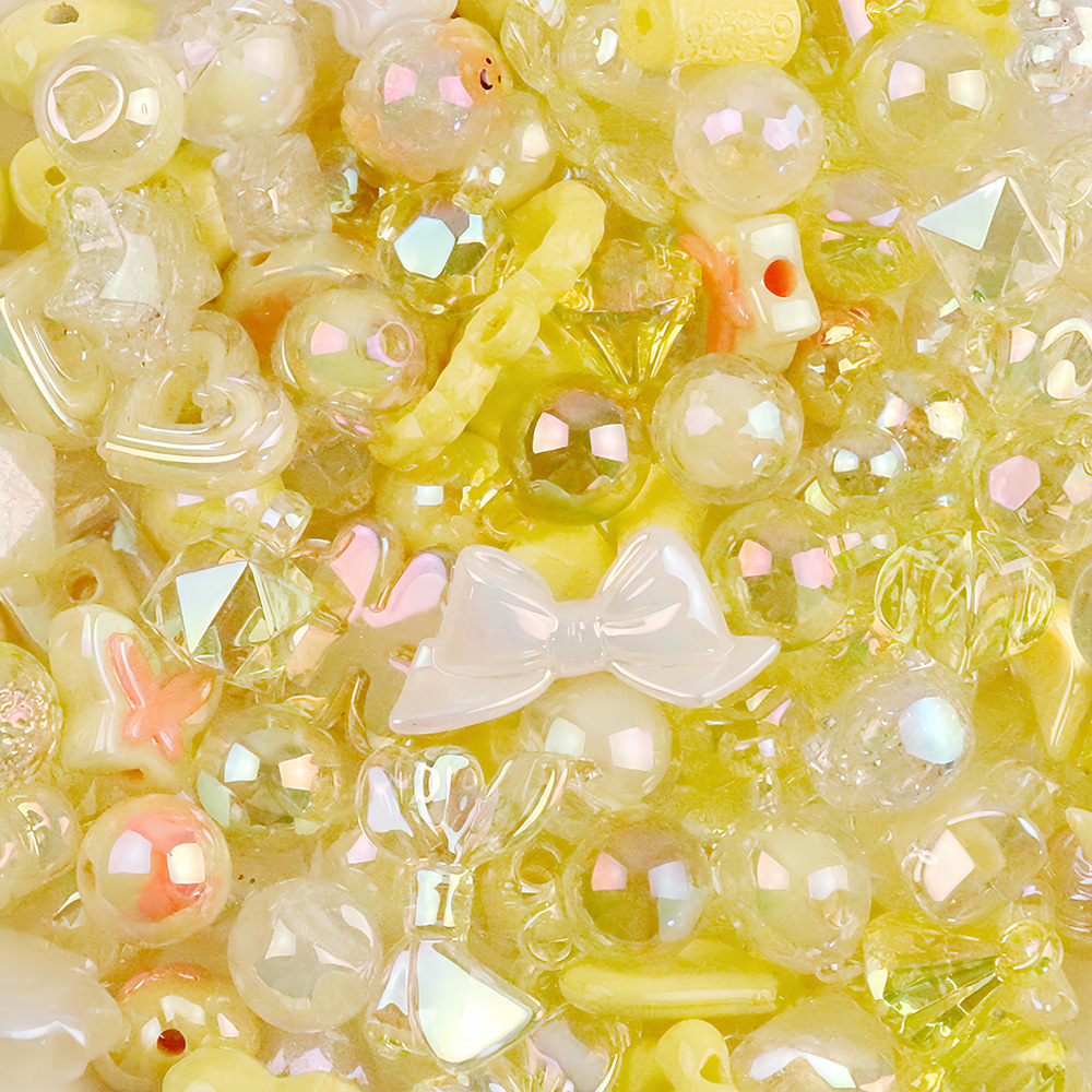 電気メッキUVカラー高光沢異形人魚姫穴あきビーズ手作りDIYネックレス携帯ストラップ材料パックアクセサリー