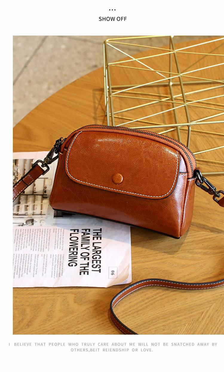 Túi đeo chéo mini nữ da thật màu đen 19x8x14 cm — màu đen chi tiết 10