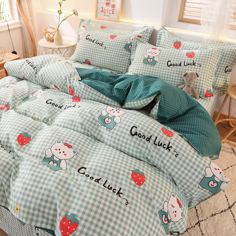 Nuevos productos de algodón único 180 × 200x230 estudiantes de dibujos animados dobles 100 algodón puro cubierta de edredón 1.5m mayorista