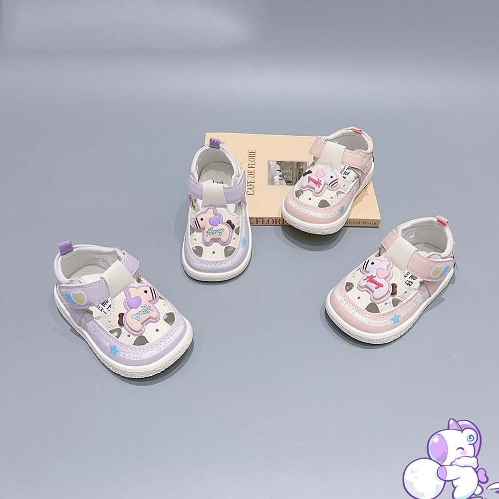 26 Spring and Summer New Baby Sandals, Non-Slip Soft Sole Cartoon Toe-Cap Anti-Kick Toddler Shoes, Export Children's Shoes