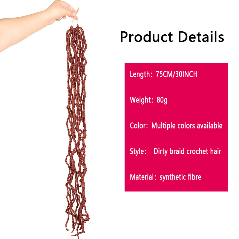 Capelli sintetici 30 pollici 1 confezione di estensioni dei capelli sintetici con treccia di radice all'uncinetto_voghion.com