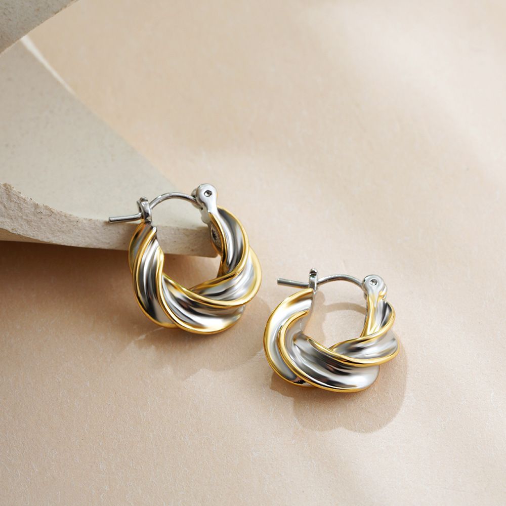 1 Pair Geometric Classic Style Commute Copper Mixed Metal Plating Earrings Ear Studs display picture 3