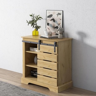 Amazon Cross-Border Sideboard Entrance with Sliding Barn Door Shoe Cabinet File Cabinet Storage Locker for B&B