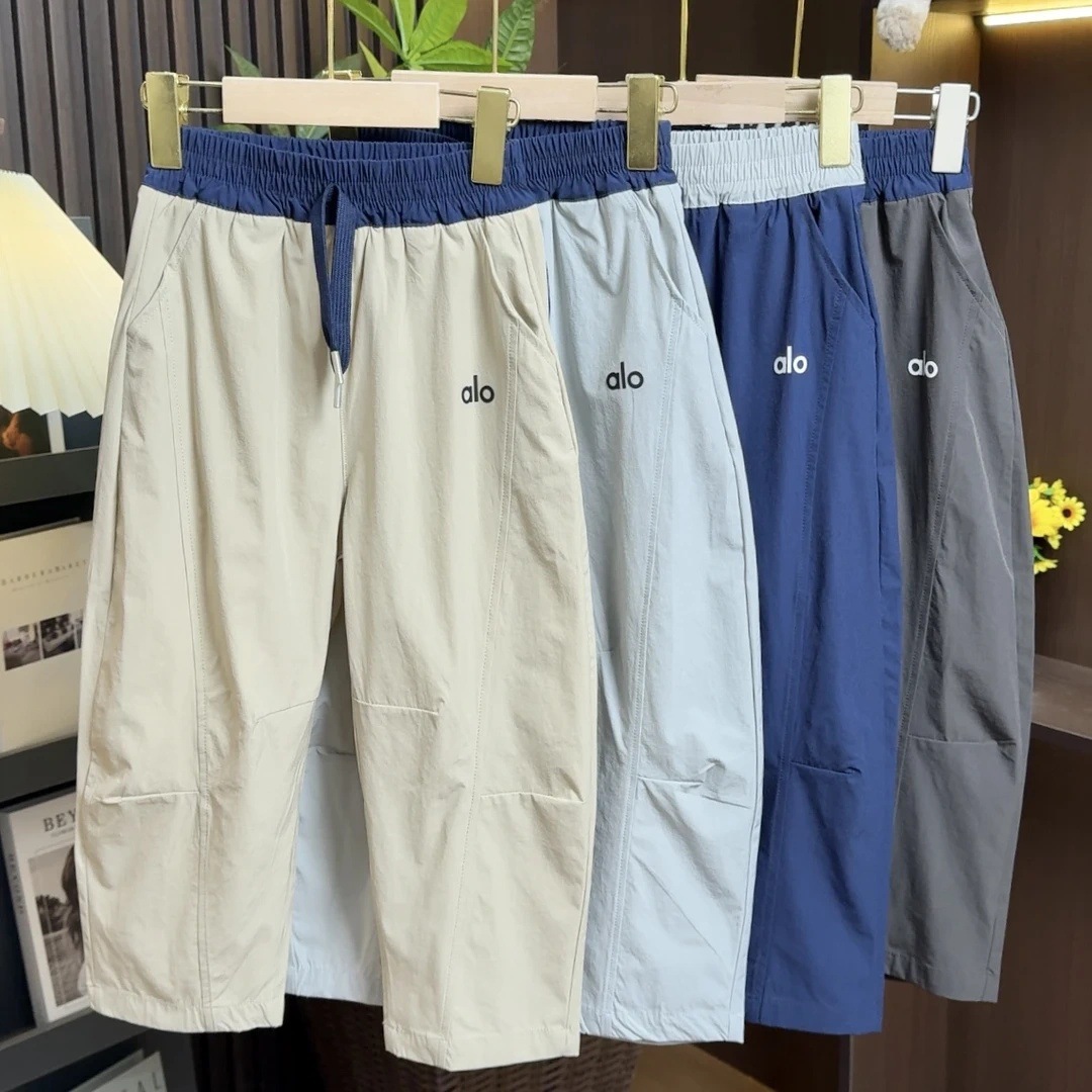 Children's 26 Summer Banana Pants for Older Boys and Girls, Outdoor Sports Quick-Dry Pants, Versatile Color-Block Balloon Pants