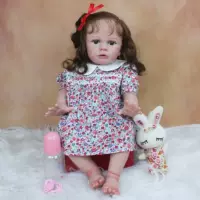 Painted realistic doll for baby, 3D, 60cm