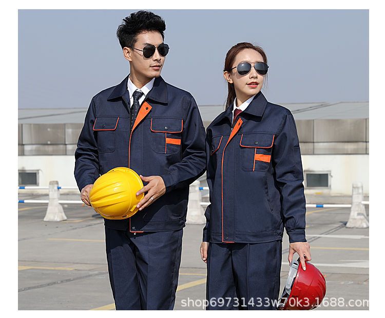 劳保工作服春秋橘块套装上衣工地工厂车间汽修批发印字刺绣劳保服|undefined