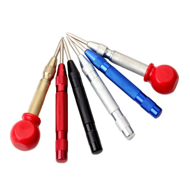 Spring-Loaded Automatic Center Punch (130 mm) — High-Hardness Steel/Copper-Plated, Normal & Hat Models