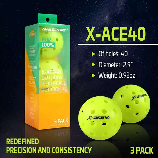 Amasport Rotational Molded Pickleball Pickleball Ball Professional Competition Training Pickleball Usapa Certified Ball