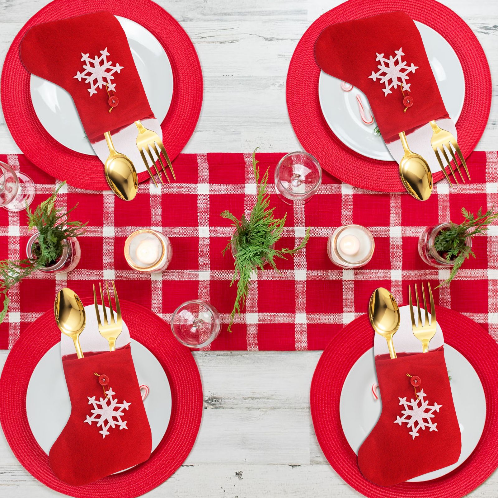 Decoraciones de Navidad transfronterizas copo de nieve calcetines de Navidad árbol de Navidad colgante bolsas de regalo regalos para niños de Navidad