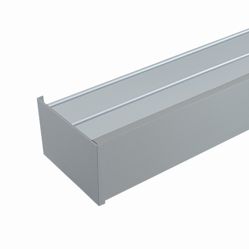 Caja de cortina engrosada de aleación de aluminio, pista, caja de cortina terminada integrada, deflector, montaje superior decorativo, montaje lateral, monorraíl doble