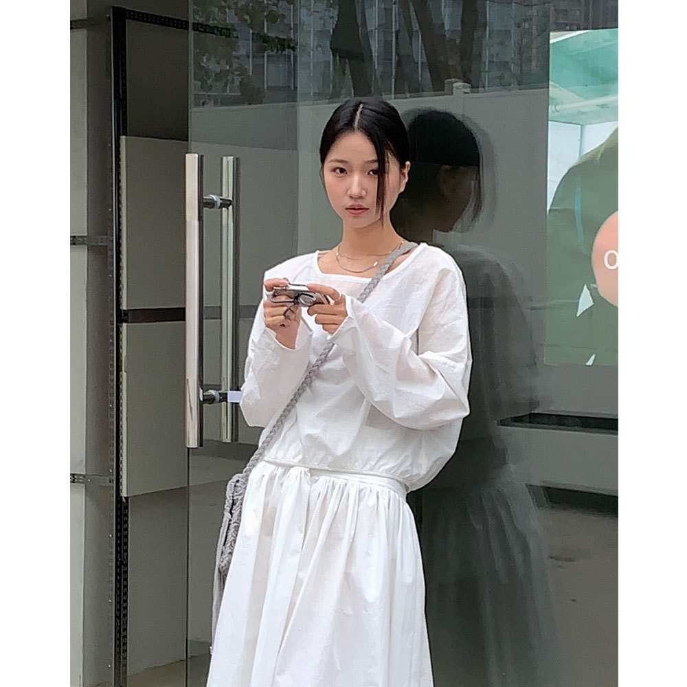 EVERTRUE Women's Korean Style Shirt 2024 Summer New Solid Color Long Sleeve Simple Casual Top 61503