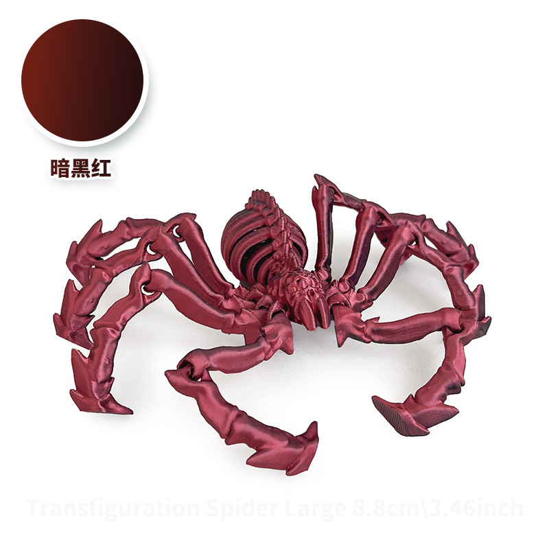 3D打印热销亚马逊可动弹力蜘蛛仿真玩具收缩关节可活动一体模型|undefined