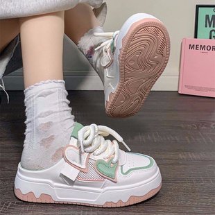 New Style Baotou Half Slippers 2025 Spring and Summer Korean Style Sweet Love Casual Women's Shoes Thick Sole Slip-on White Shoes