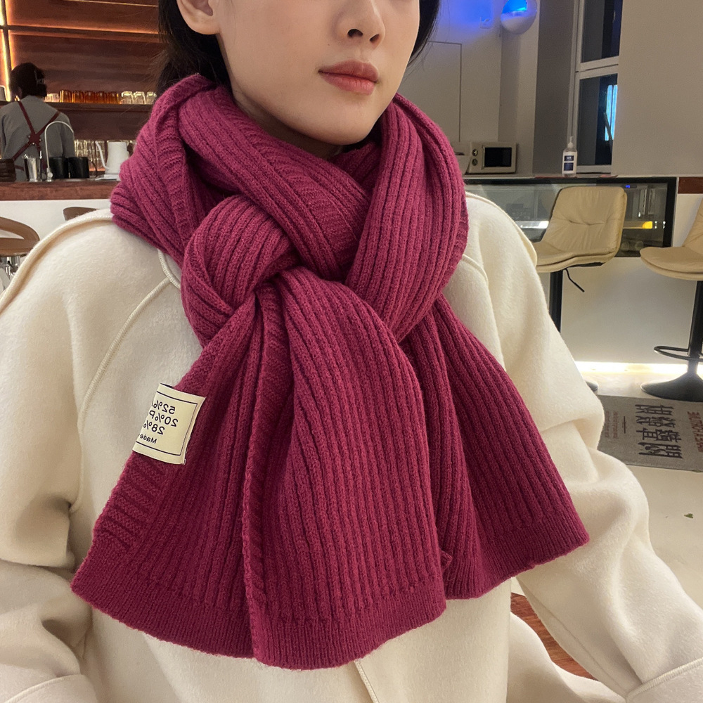 Autunno inverno tinta unita piccolo per la nuova versione coreana da donna, semplice versatile, calda protezione per il collo, sensazione di fascia alta_voghion.com