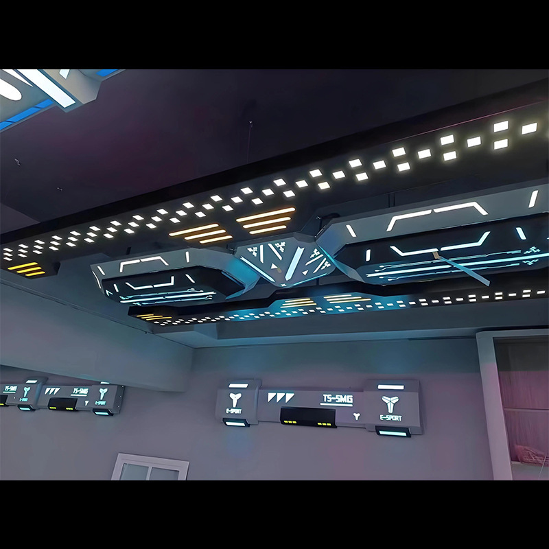 lámpara de módulo de videojuegos de ciudad de videojuegos de pared decoración de luces de internet café módulo de luces ktv pasillo de animación de ciudad de modelado de luces