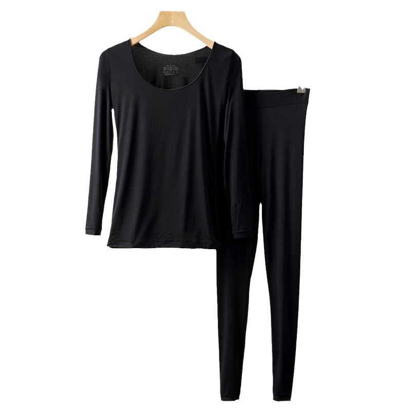 히알루론산 보습 따뜻한 긴팔 바지 열 피부 뷰티 마스크 가을 옷 긴 존스 높은 탄성베이스 따뜻한 세트 여성