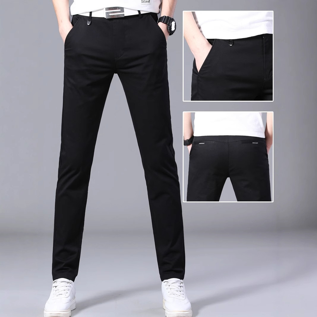 98 Cotton Quality Control Men's Slim Fit Casual Pants Men's Trousers 2025 New Summer Thin Style