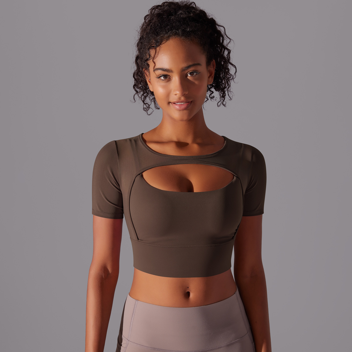 182g Weight Short Sleeve Sleeve Length Pullovers Placket Type Nylon, Spandex Fabric Type Short Top Length T-shirt Tops Type Yoga, Sports Occasion Round Neck Neckline Solid Color Pattern Women Gender Hollow Out Craft Fitness Sport Style Solid Color Nylon Spandex Round Neck Hollow Out Active Tops T-shirt 12