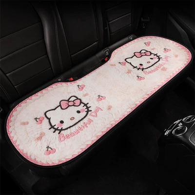 Four Seasons Pad: Cute Breathable Honeycomb Mesh Fabric Universal - 1-rear-three-seater-seat-pink-kt-cat