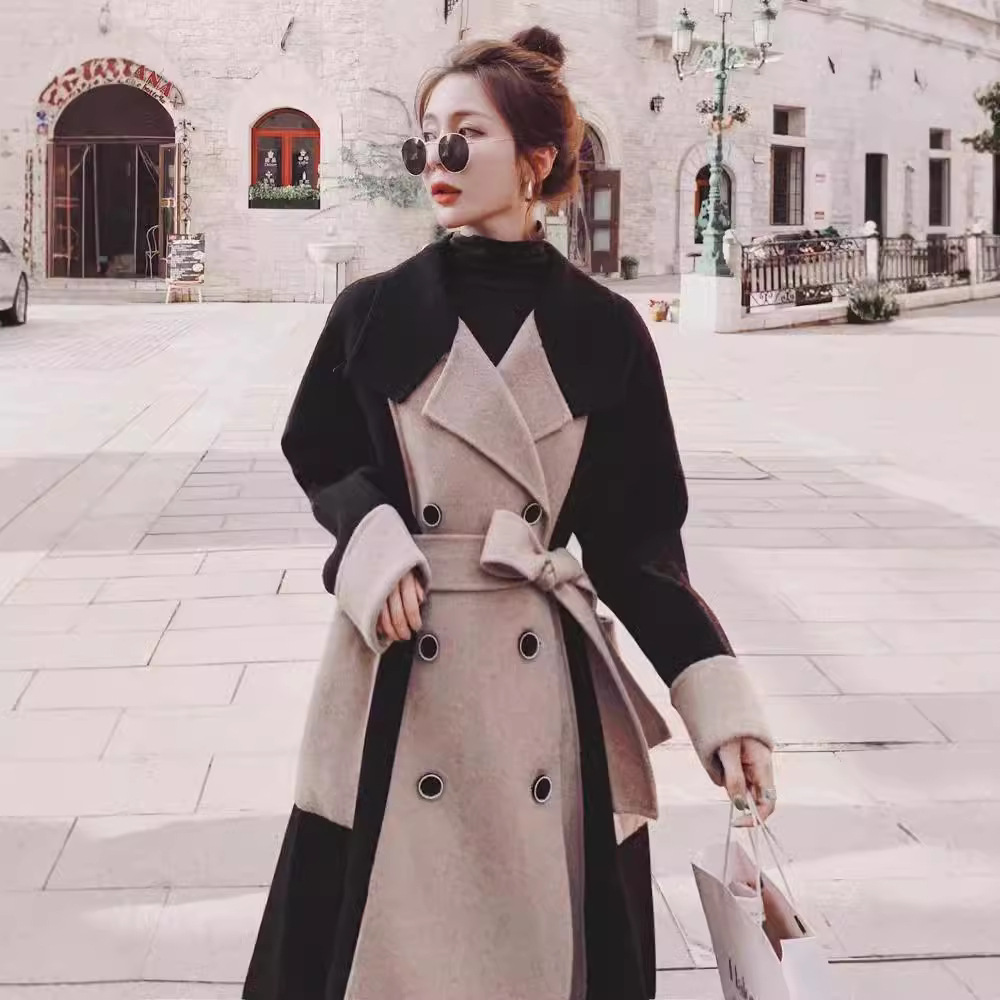Woolen woolen coat