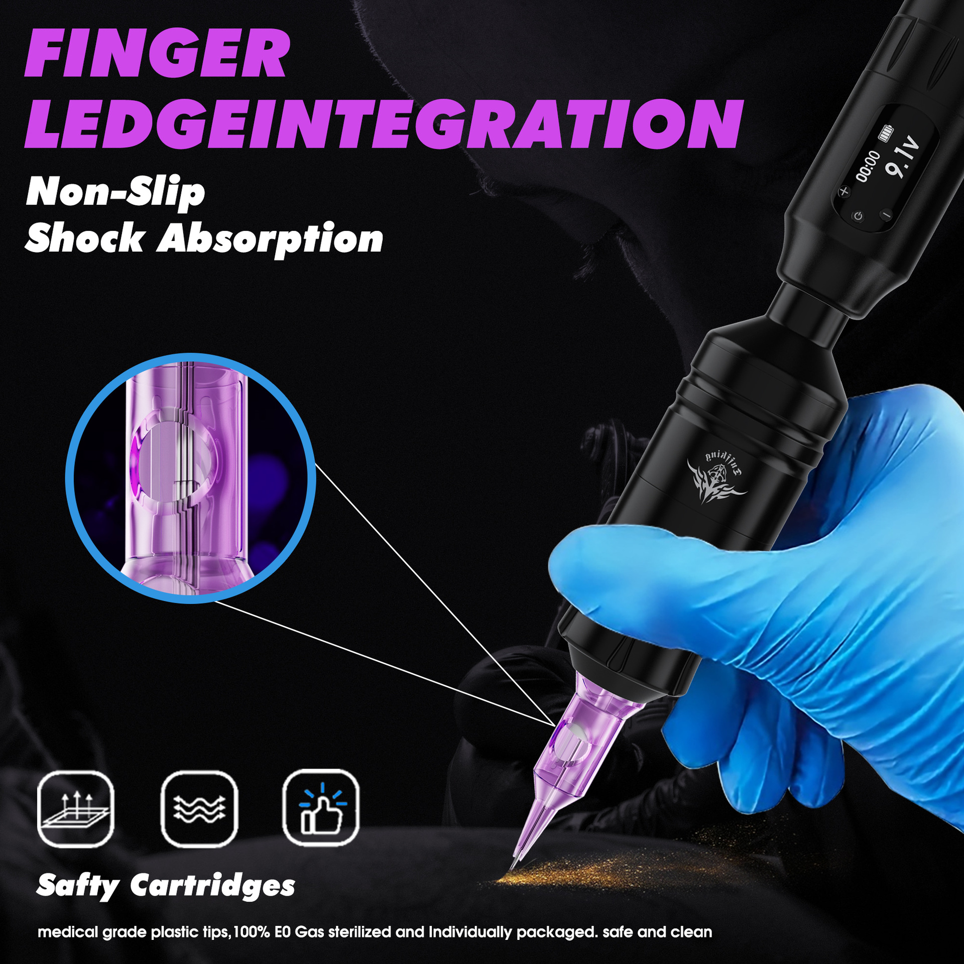 Tuffking tatuaje transfronterizo en una aguja boutique aguja púrpura desechable aguja de tatuaje aguja de ceja equipo de tatuaje