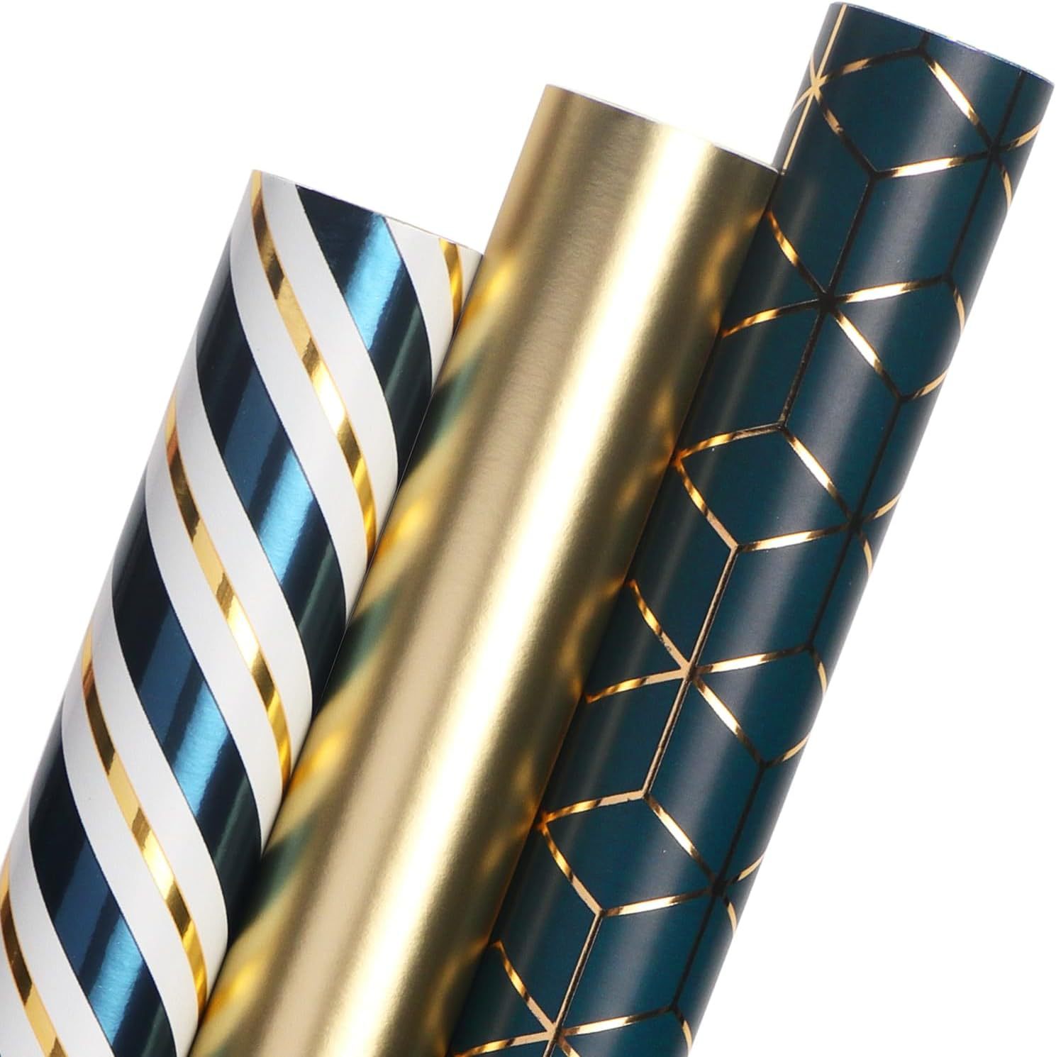Transfronterizo especial para papel de embalaje de regalo de oro negro, regalo de cumpleaños de San Valentín, papel de regalo de lujo ligero, rollo de gran tamaño