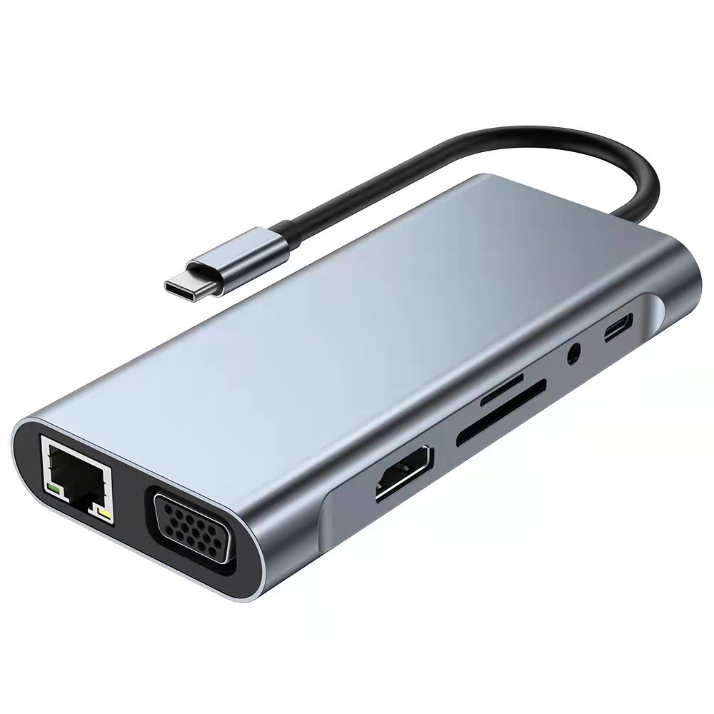 Hub Type-C 6 en 1, estación de acoplamiento con USB 3.0, HDMI y puerto de red 100M