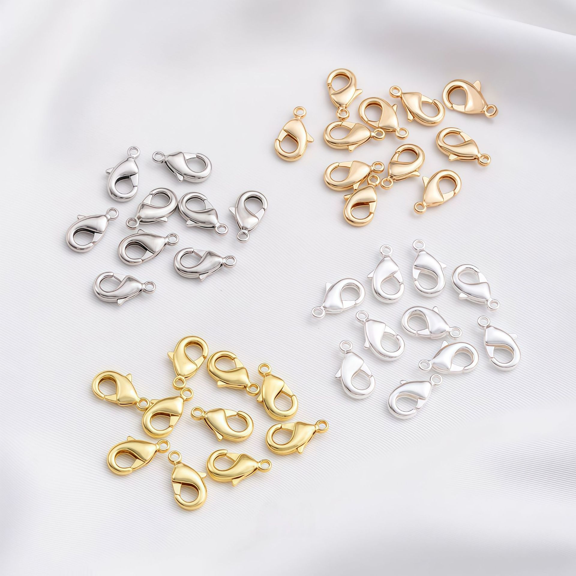 铜镀14K真金保色连接扣头配件批发手工diy项链手链弹簧扣龙虾扣