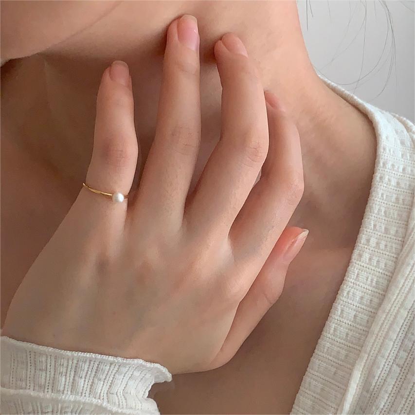 2g Weight 18K Gold Plated Plating Material Pearl Inlay Material Open Rings Classification Adjustable Ring Size 1 Piece Quantity Daily Occasion 925 Sterling Silver Material Geometric Pattern All Seasons Season Women's Gender Inlay Design Simple Style Style 18K Gold Plated 925 Sterling Silver Pearl Geometric Open Rings 925 Sterling Silver Rings 2