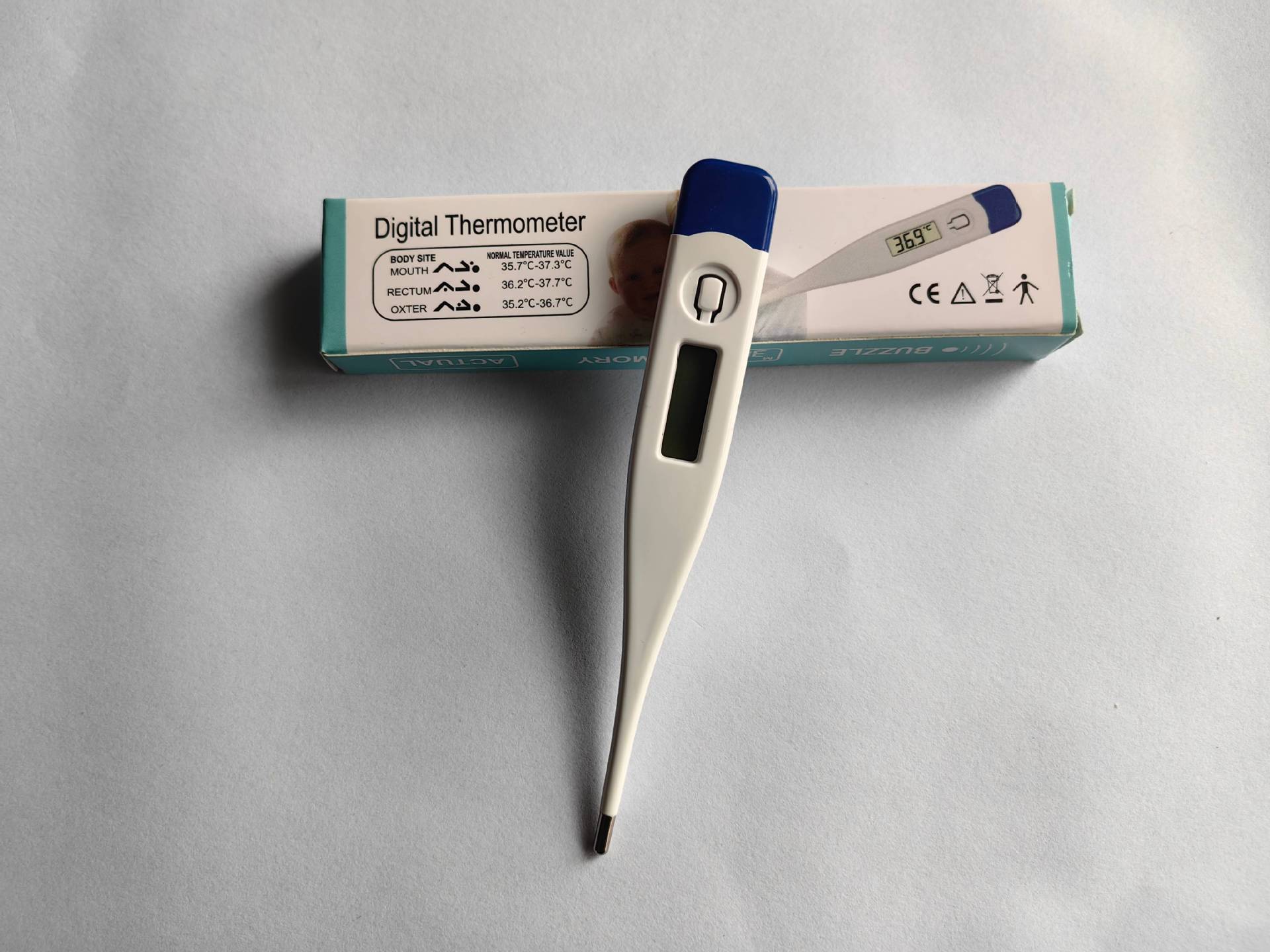 Termómetro digital de punta dura Celsius/Fahrenheit para axila adulta y oral infantil, comercio exterior.