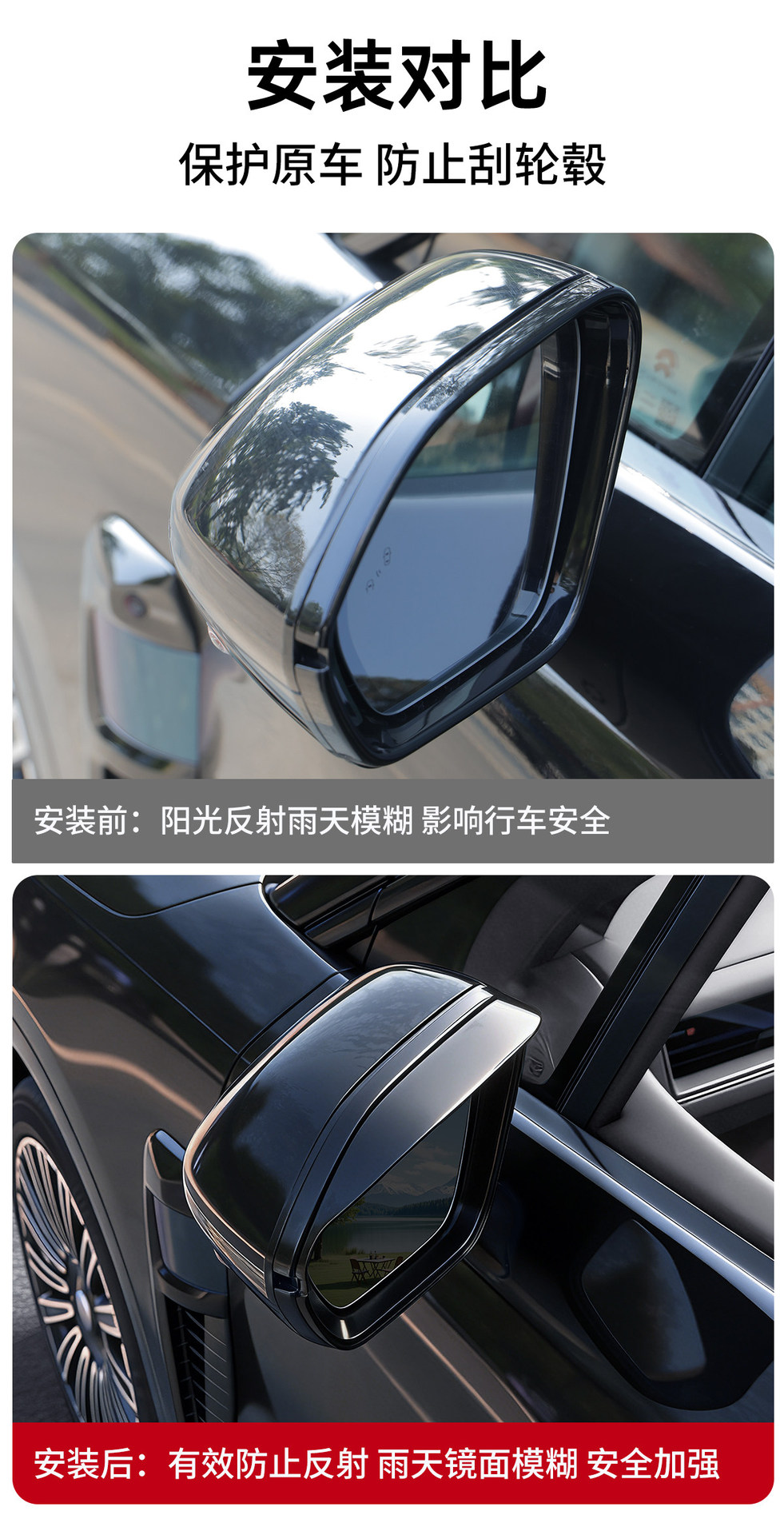 Suitable for 26 Models of Nio Es8 Rearview Mirror Rain Shield Frame, Rearview Mirror Rain Guard, Reflector Rain Cover, Modification Special