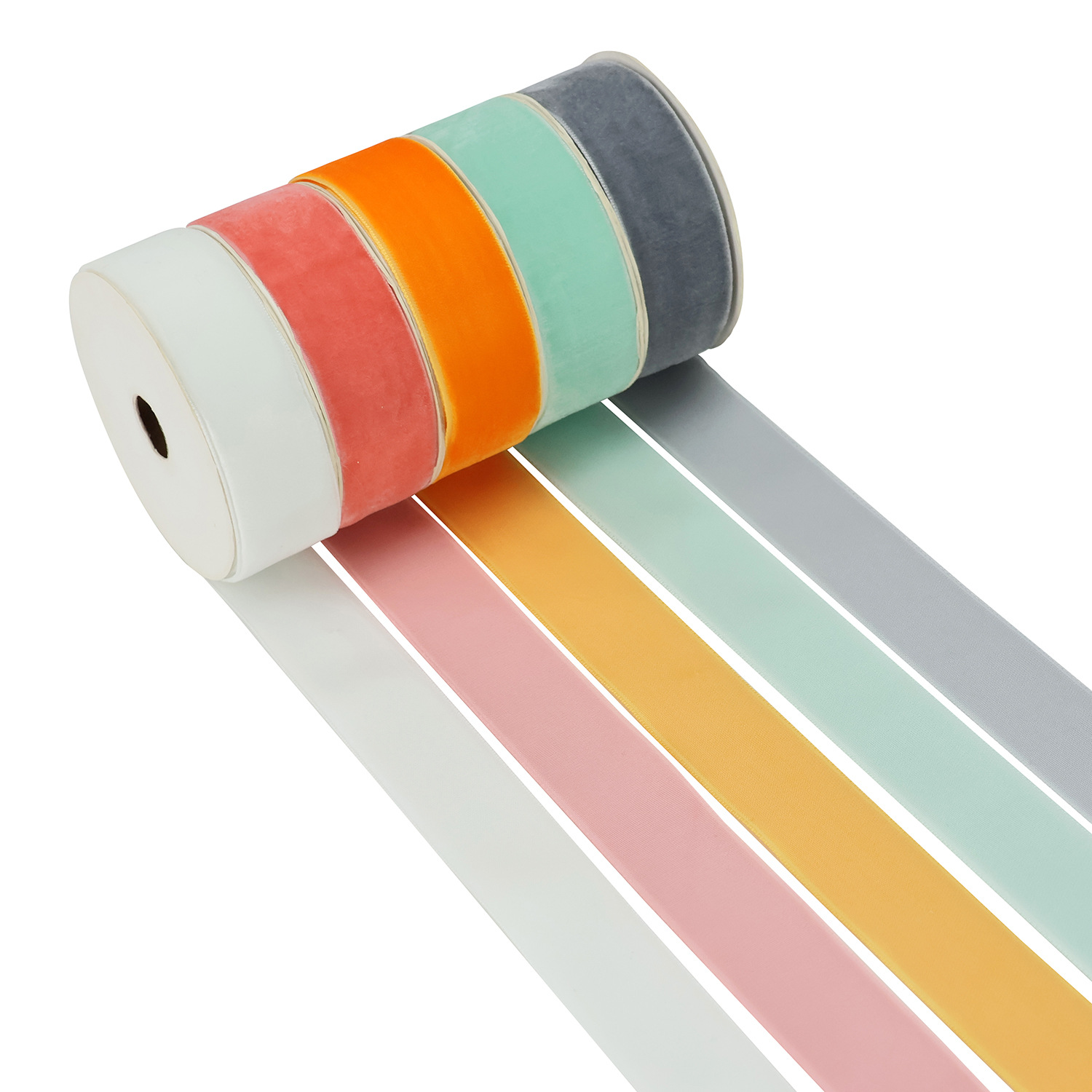 En stock cinta de terciopelo de nylon cinta de terciopelo accesorios para el cabello DIY arco decorativo cinta de terciopelo cinta de un solo lado de alto grado cuerda trenzada