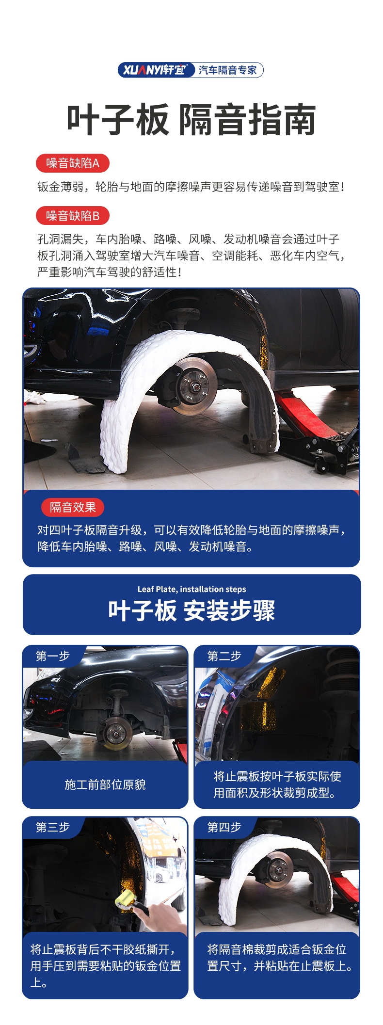 Car sound insulation anti-vibration board whole car sound insulation cotton material four-wheel sound absorption cotton four-door modified door noise reduction sticker self-adhesive