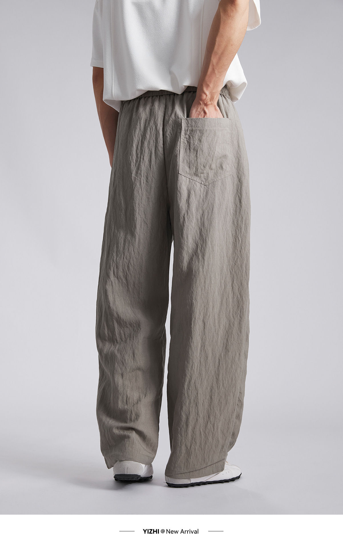 Quần dài nam ống rộng chất liệu linen phong cách thư giãn — đen chi tiết 19