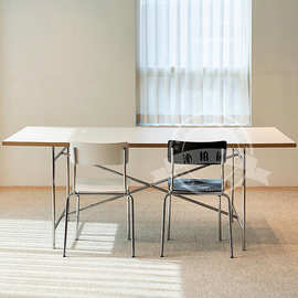 简约客厅个性长方形茶桌小户型家用置物桌工作室会议办公桌包豪斯