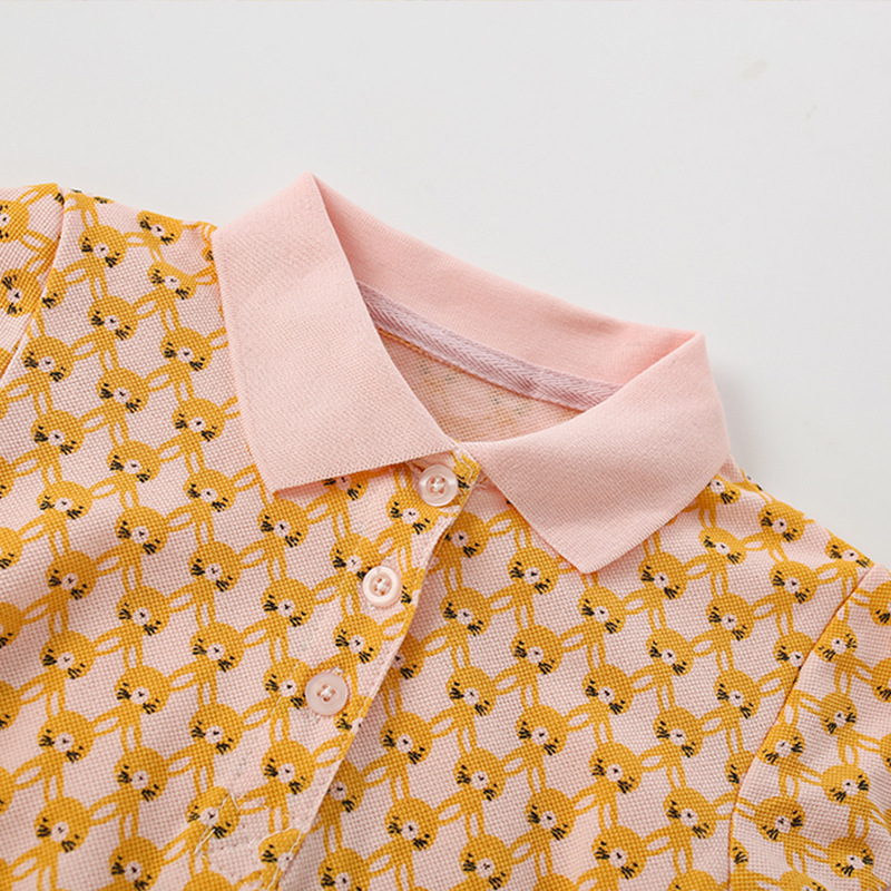 Falda para niña malwee verano nuevo estilo europeo y americano niños pequeños y medianos estilo occidental niña vestido de manga corta para niños