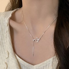 S925纯银灵蛇流苏项链女小众设计高级感轻奢个性气质百搭新品配饰