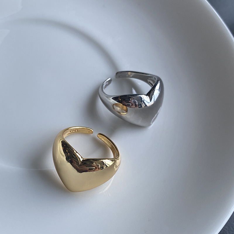 Heart Shape Pattern Women'S Gender Lady Streetwear Heart Shape Alloy Women's Rings